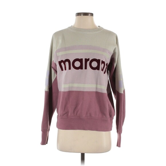 ISABEL MARANT ÉTOILE Purple  Logo Cotton Blend Pull Over Sweatshirt - FR 36/US 4 - Picture 1 of 2